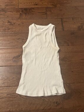 H&M White Ribbed Tank Top